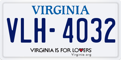 VA license plate VLH4032
