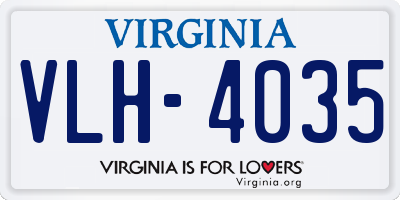 VA license plate VLH4035
