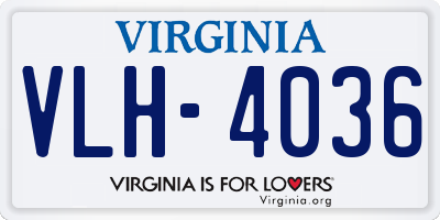 VA license plate VLH4036