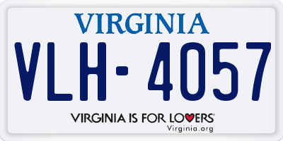 VA license plate VLH4057
