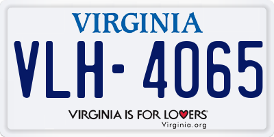 VA license plate VLH4065