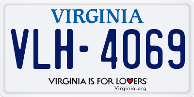 VA license plate VLH4069