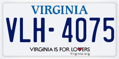 VA license plate VLH4075