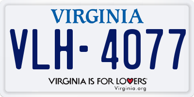 VA license plate VLH4077