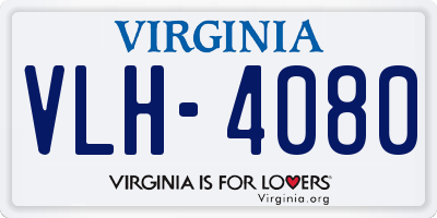 VA license plate VLH4080