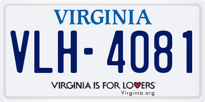 VA license plate VLH4081