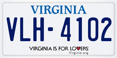VA license plate VLH4102