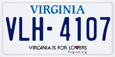 VA license plate VLH4107