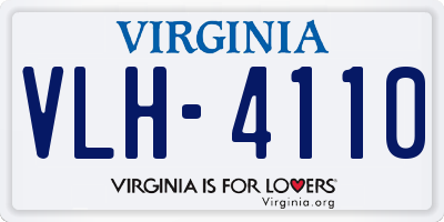 VA license plate VLH4110