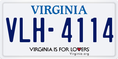 VA license plate VLH4114