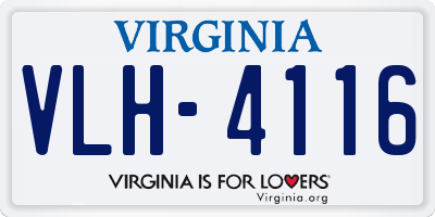 VA license plate VLH4116
