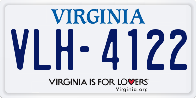 VA license plate VLH4122