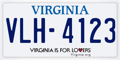 VA license plate VLH4123