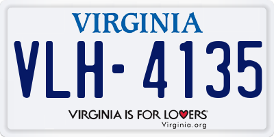VA license plate VLH4135