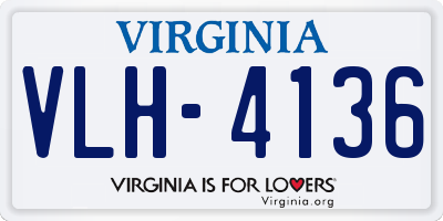 VA license plate VLH4136