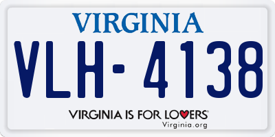 VA license plate VLH4138