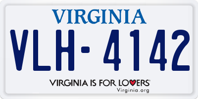 VA license plate VLH4142