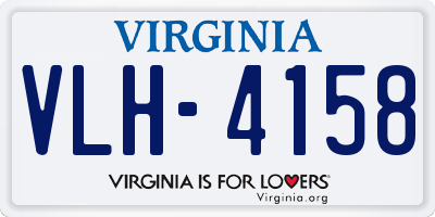 VA license plate VLH4158