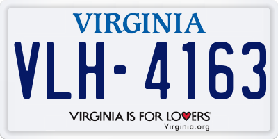 VA license plate VLH4163