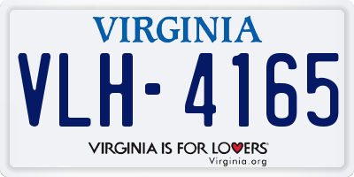 VA license plate VLH4165