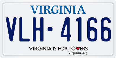 VA license plate VLH4166