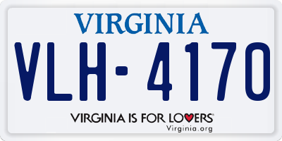 VA license plate VLH4170