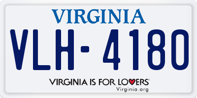 VA license plate VLH4180