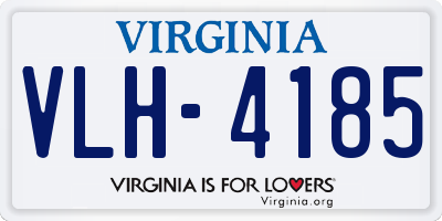 VA license plate VLH4185