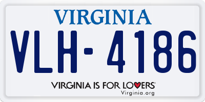 VA license plate VLH4186