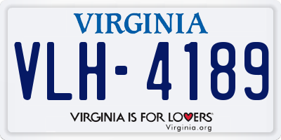 VA license plate VLH4189