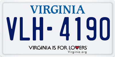 VA license plate VLH4190