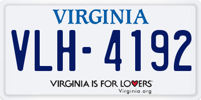 VA license plate VLH4192