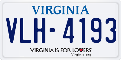 VA license plate VLH4193