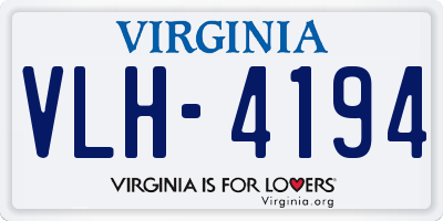 VA license plate VLH4194