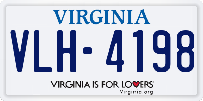 VA license plate VLH4198