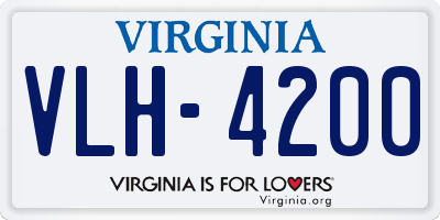 VA license plate VLH4200