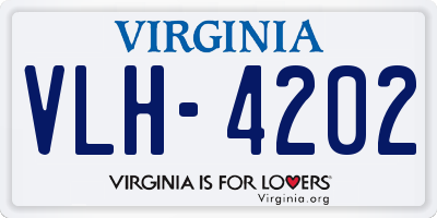VA license plate VLH4202