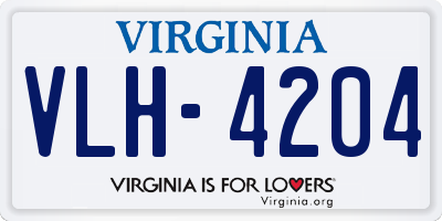 VA license plate VLH4204