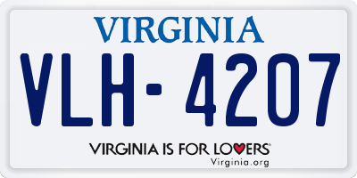 VA license plate VLH4207