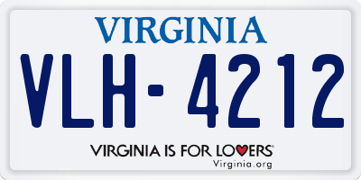 VA license plate VLH4212