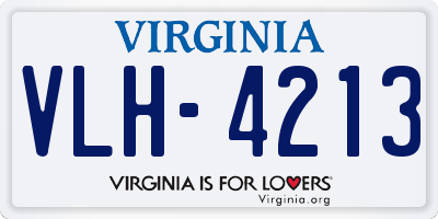 VA license plate VLH4213