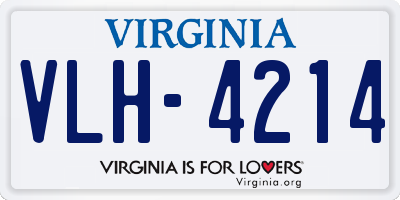 VA license plate VLH4214