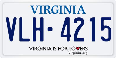 VA license plate VLH4215