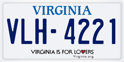 VA license plate VLH4221
