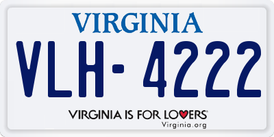 VA license plate VLH4222
