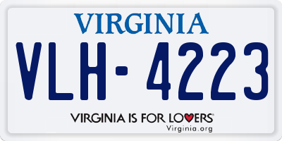 VA license plate VLH4223
