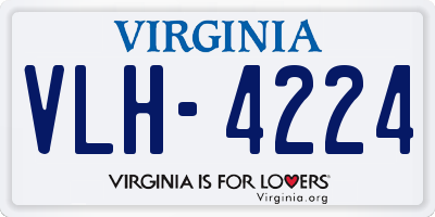 VA license plate VLH4224