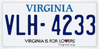 VA license plate VLH4233