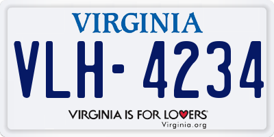 VA license plate VLH4234