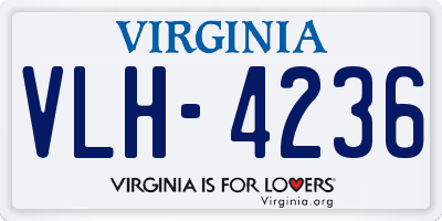 VA license plate VLH4236
